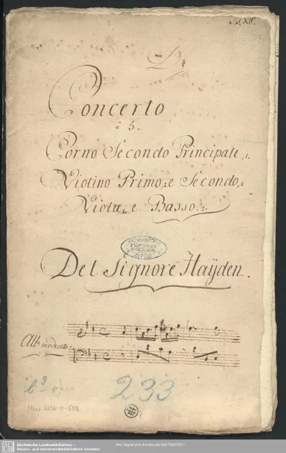 First page of Horn Concerto No.2