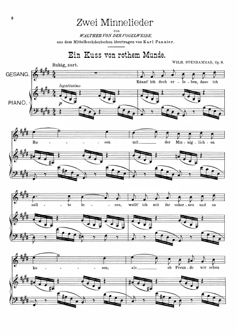 First page of 2 Minnelieder