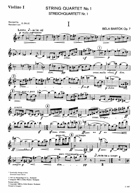 First page of String Quartet No.1