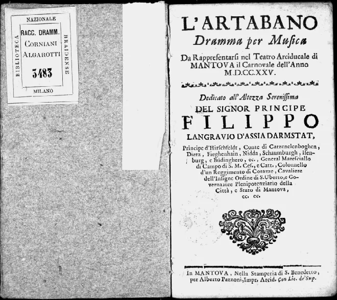 First page of L'Artabano