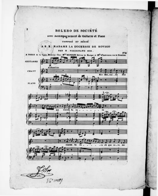First page of Boléro de société