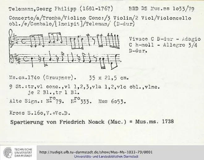 First page of Concerto for Violin, Cello, Trumpet and Strings