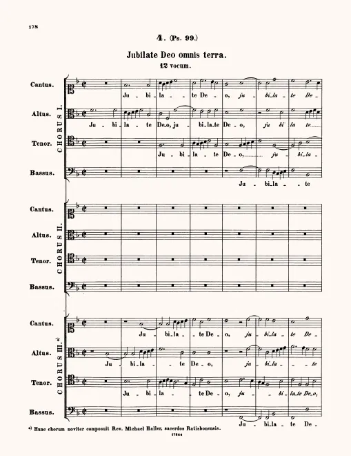 First page of Iubilate Deo omnis terra