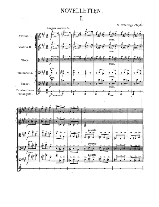 First page of 4 Novelletten for String Orchestra