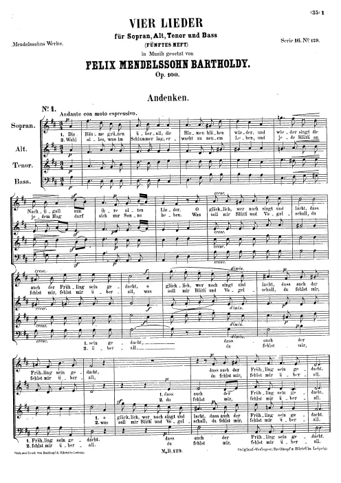 First page of 4 Lieder