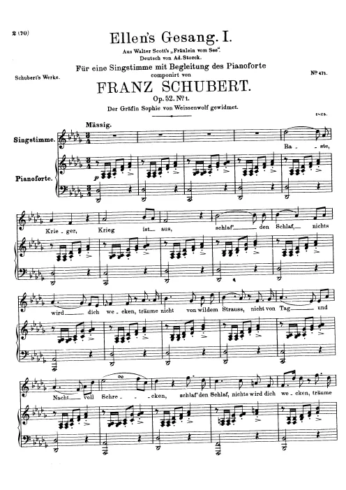 First page of Ellens Gesang