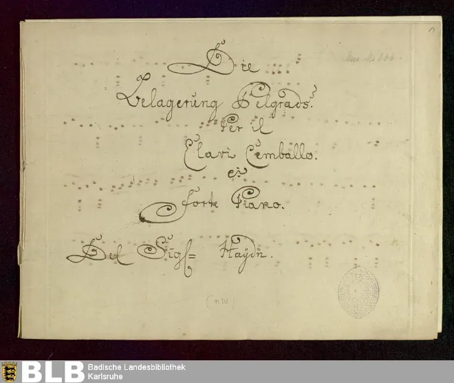 First page of Keyboard Sonata in E-flat major