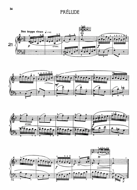 First page of Little Prelude in D minor
