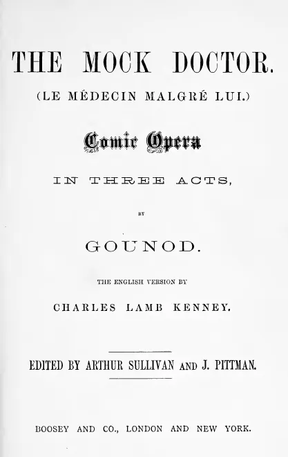 First page of Le médecin malgré lui