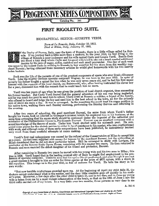 First page of Rigoletto Suite No.1