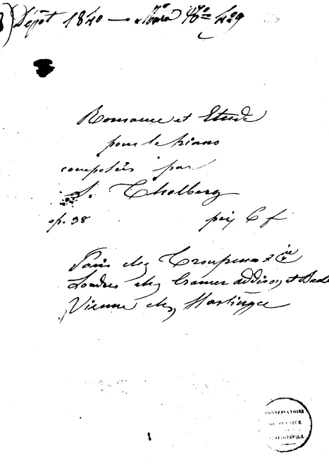 First page of Romance and Etude, Op.38
