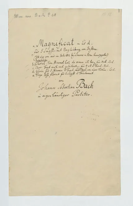 First page of Magnificat in Es-Dur