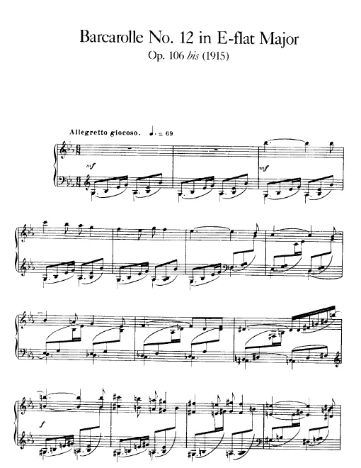 First page of Barcarolle No.12