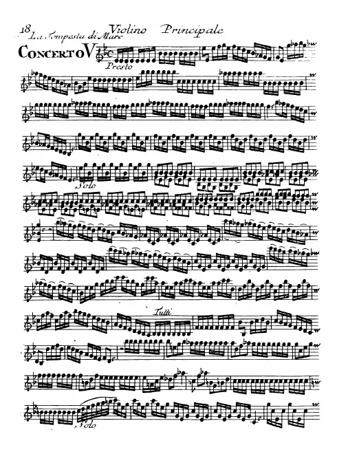 First page of Violin Concerto in E-flat major