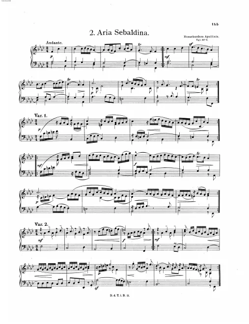 First page of Aria Sexta Sebaldina