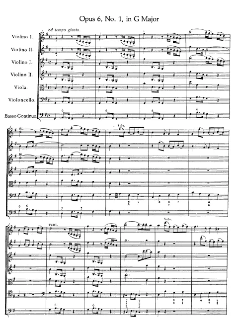 First page of Concerto Grosso in G major