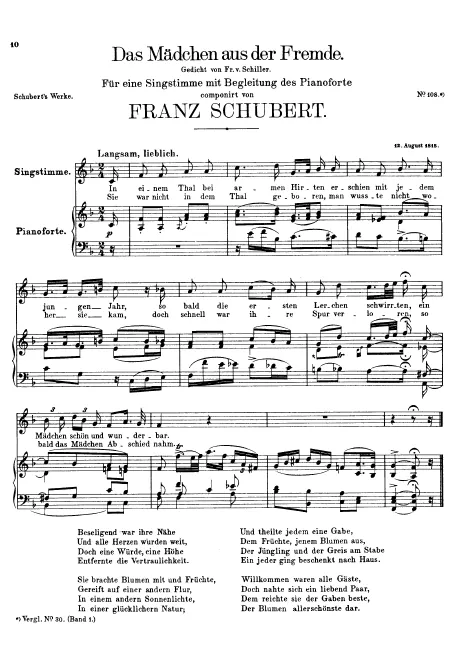 First page of Das Mädchen aus der Fremde