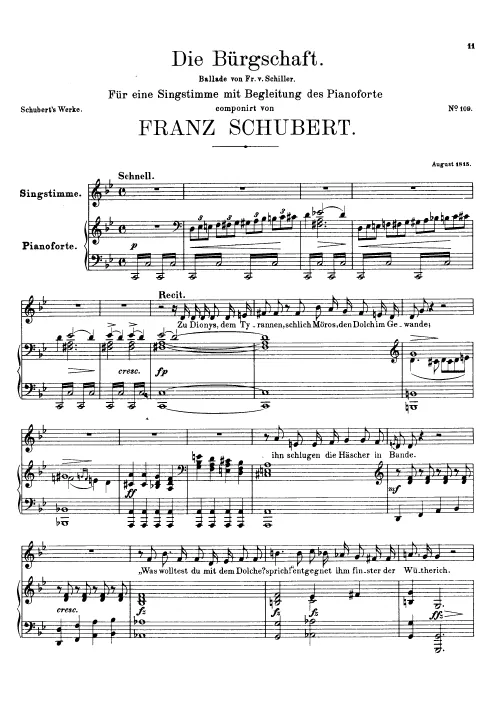 First page of Die Bürgschaft