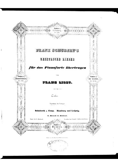 First page of Franz Schuberts geistliche Lieder