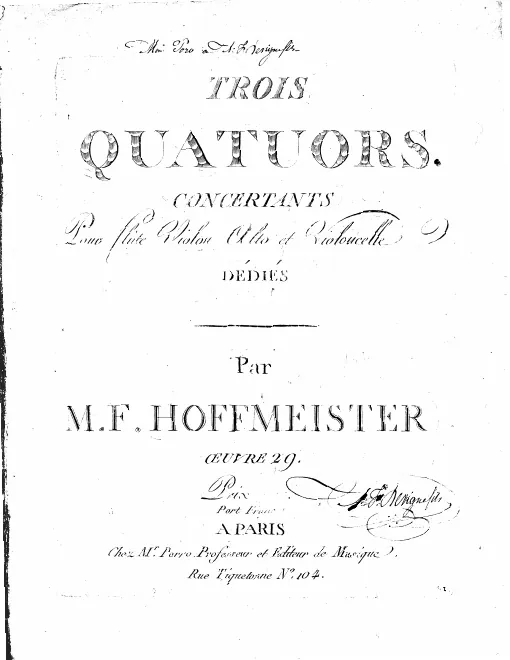 First page of 3 Quartets for Flute and Strings