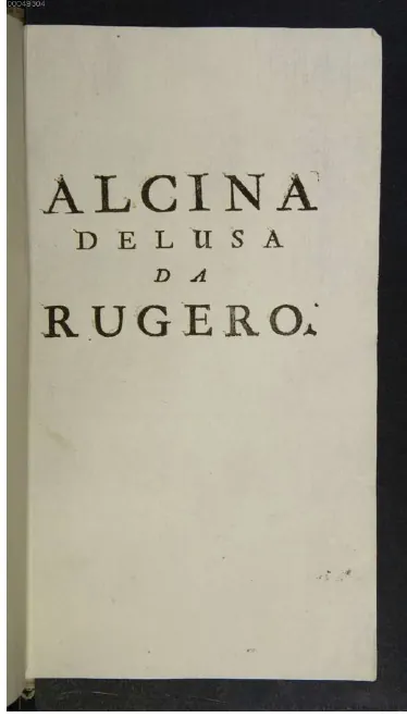 First page of Alcina delusa da Ruggero
