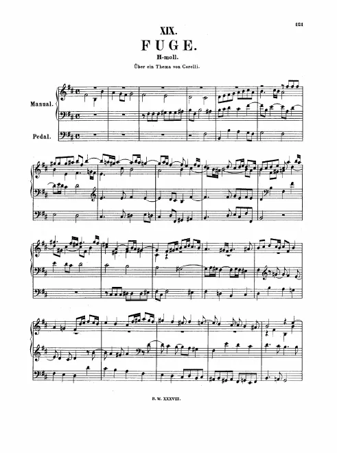 First page of Fuge über ein Thema von Corelli