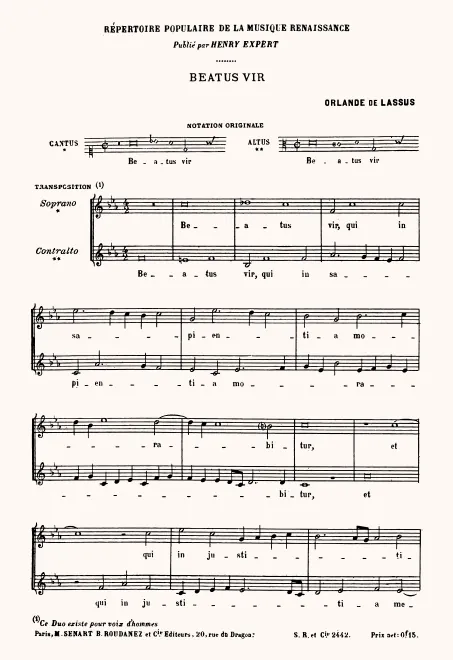 First page of Beatus vir qui in sapientia morabitur