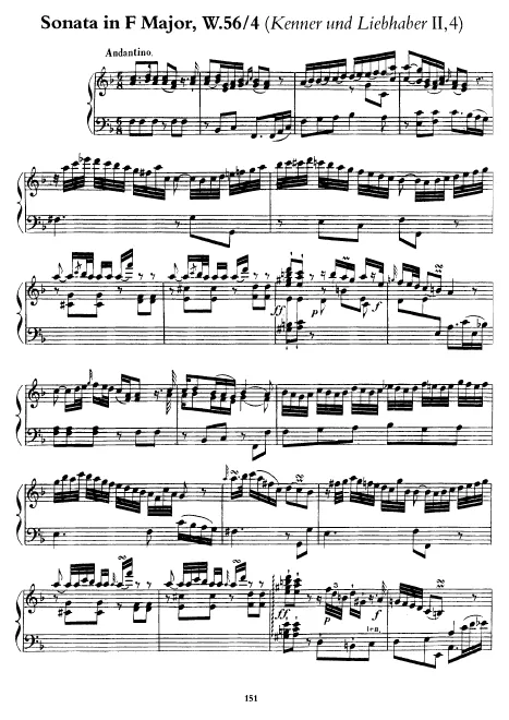 First page of Sonata in F major