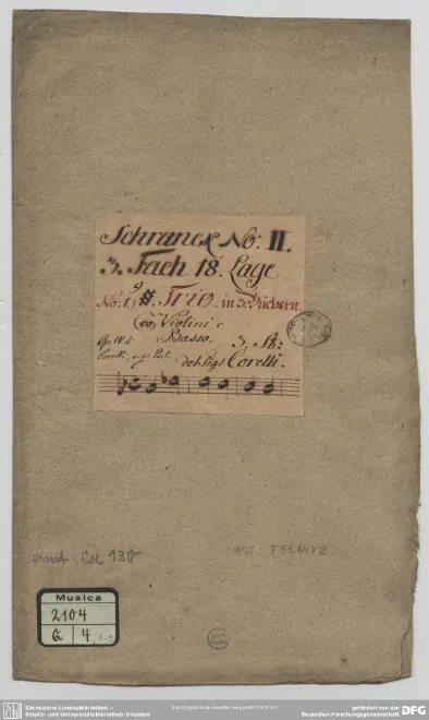 First page of Trio Sonata in G minor