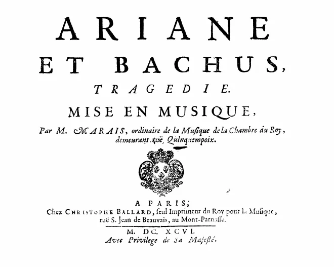 First page of Ariane et Bacchus