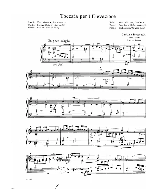 First page of Toccata per l'Elevazione