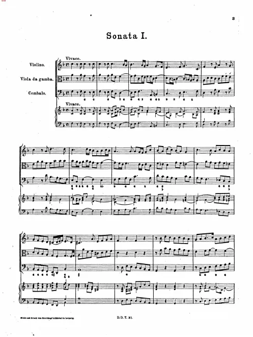 First page of Trio Sonata in F major