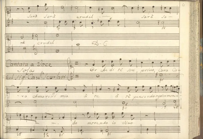 First page of Or che di te son privo