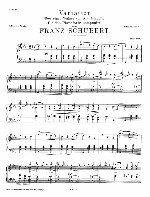 First page of Variation on a Waltz by Diabelli