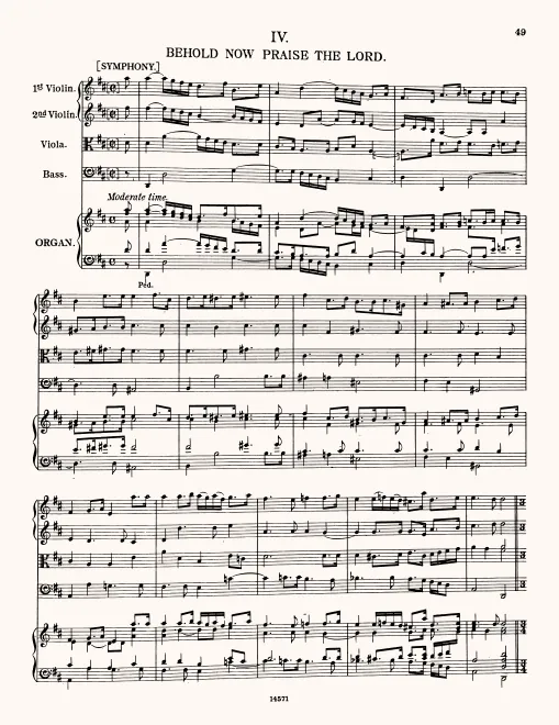 First page of Behold Now, Praise the Lord