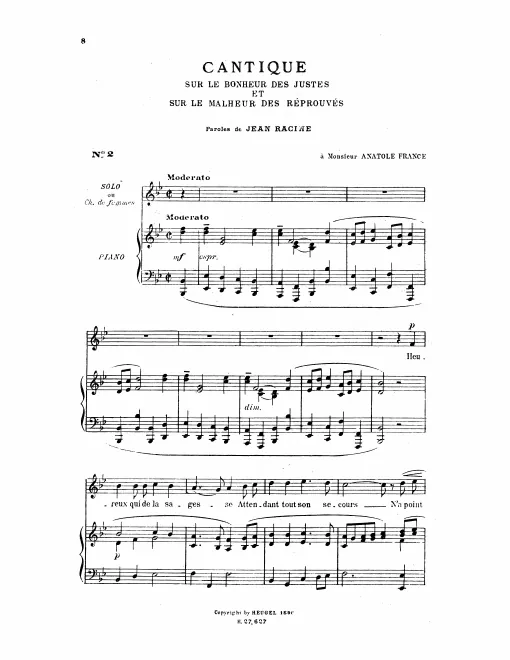 First page of Cantique sur le bonheur des justes et sur le malheur des réprouvés