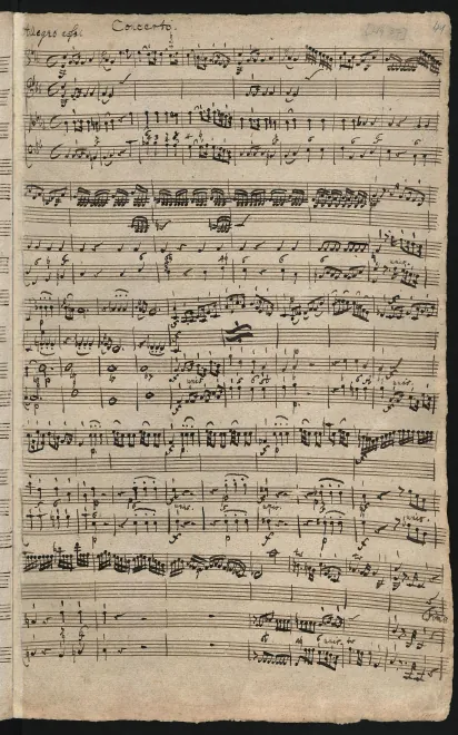 First page of Harpsichord Concerto in C minor, H.448