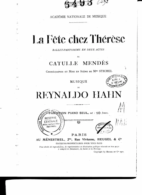 First page of La fête chez Thérèse