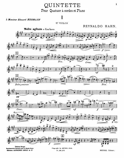 First page of Piano Quintet