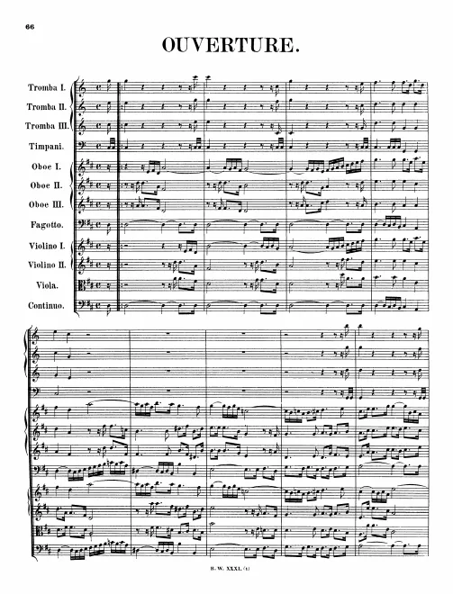 First page of Orchestral Suite No.4 in D major