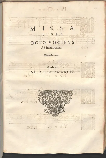 First page of Missa Vinum bonum