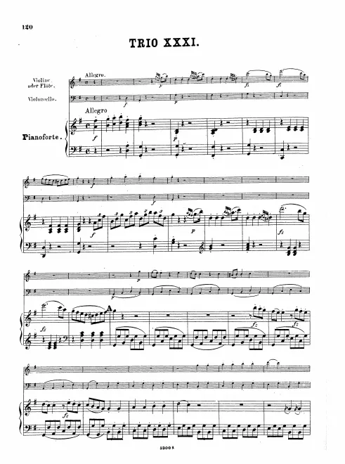 First page of Piano Trio in G major