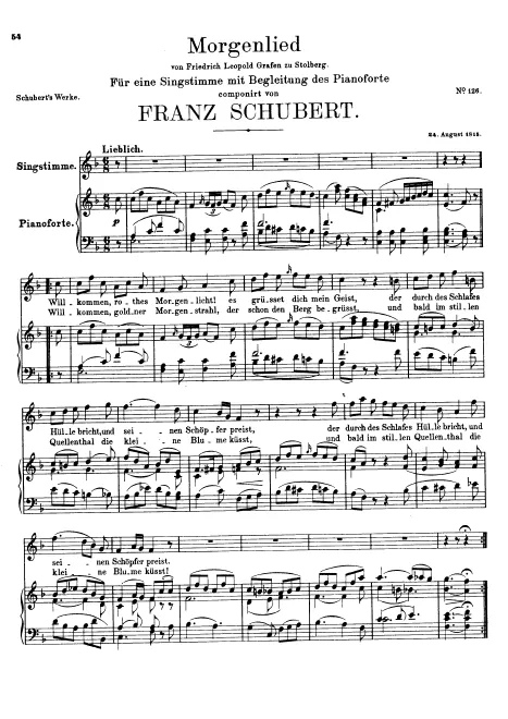 First page of Morgenlied