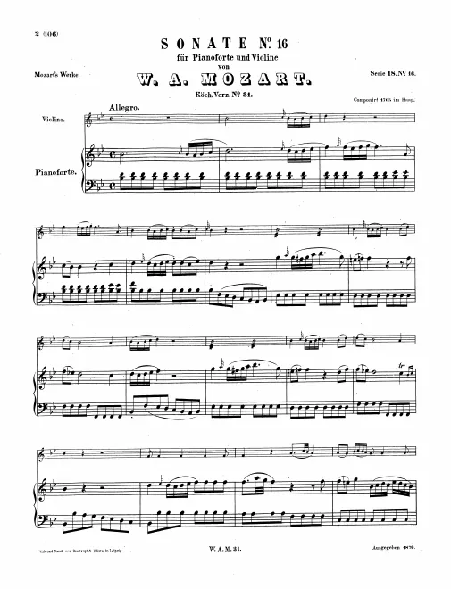 First page of Violin Sonata