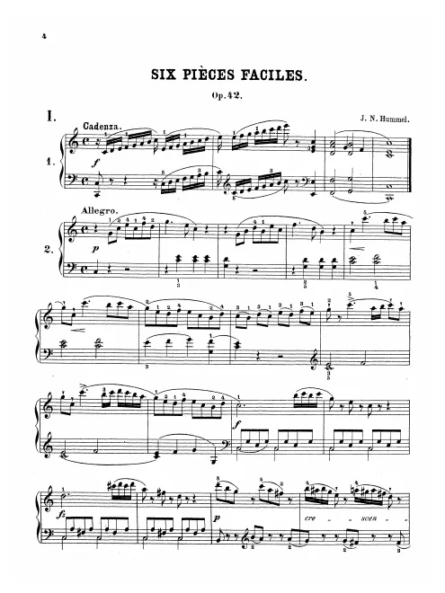 First page of 6 pièces très faciles