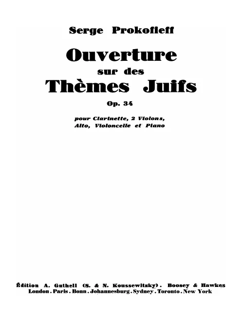 First page of Overture on Hebrew Themes