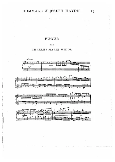 First page of Fugue sur le nom d'Haydn