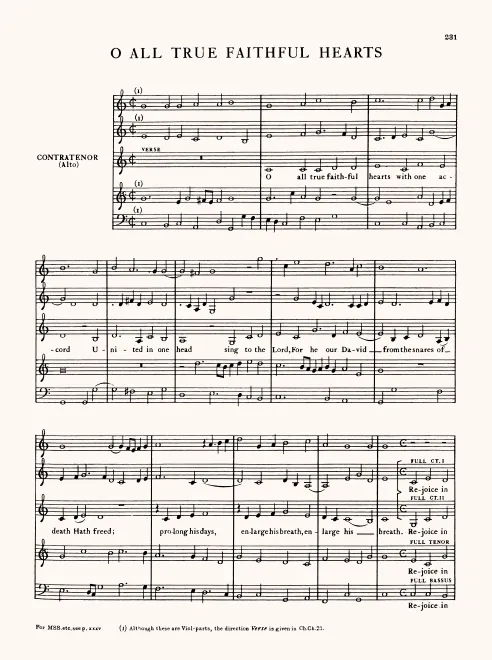 First page of O All True Faithful Hearts