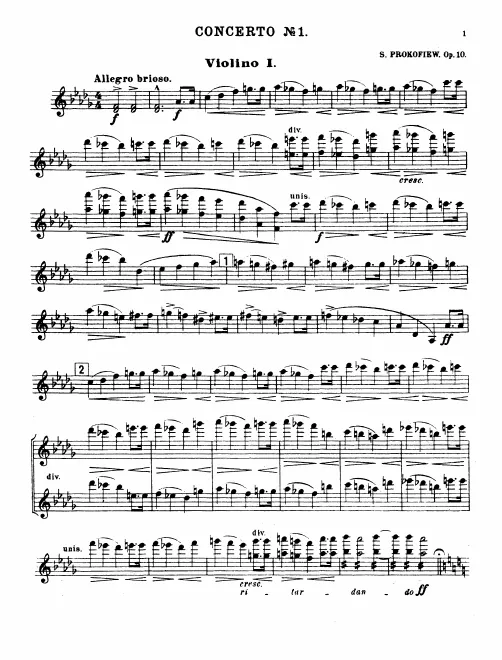 First page of Piano Concerto No.1