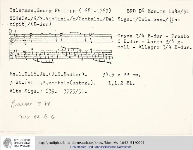 First page of Trio Sonata